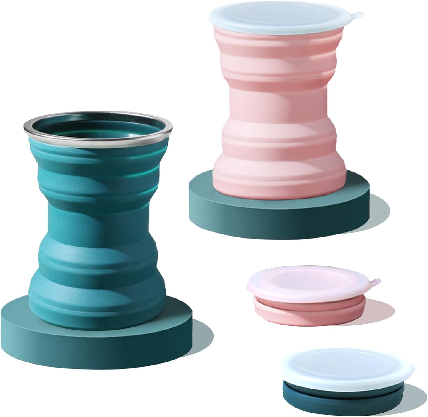 Mug isotherme: en silicone, pliable, grande capacité, format portable, 2pièces, 320ML