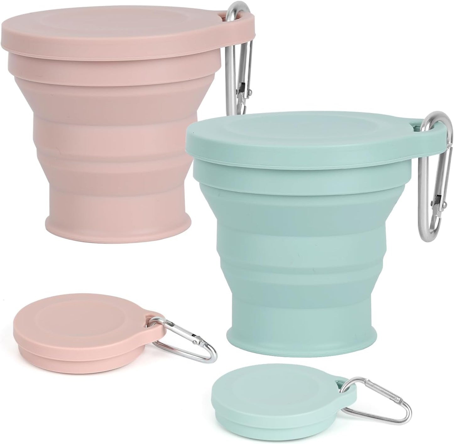 Mug isotherme: en silicone, réutilisable, pliable, format portable, 2 pièces