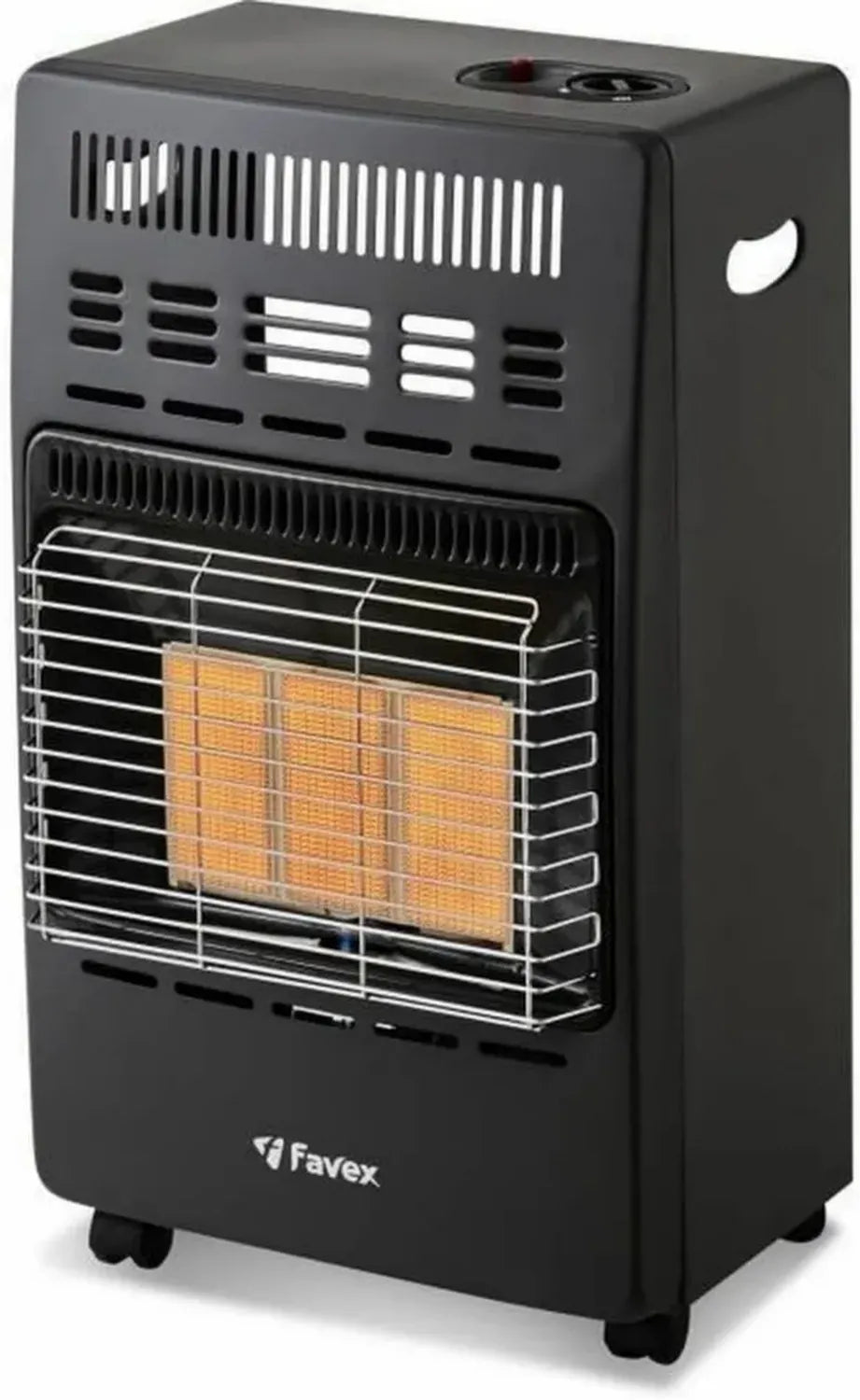 Chauffage d'Appoint Infra-Rouge à Gaz 4200W pour Intérieur, 3 Niveaux, Noir