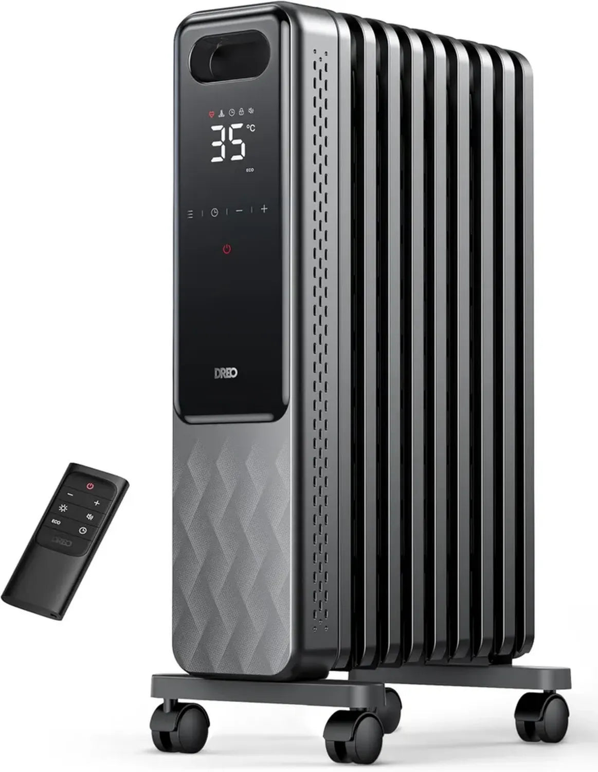 Radiateur à Huile Dreo 2000W, Chauffage Électrique Portable avec Thermostat, Sécurité Anti-basculement, Minuterie Intégrée
