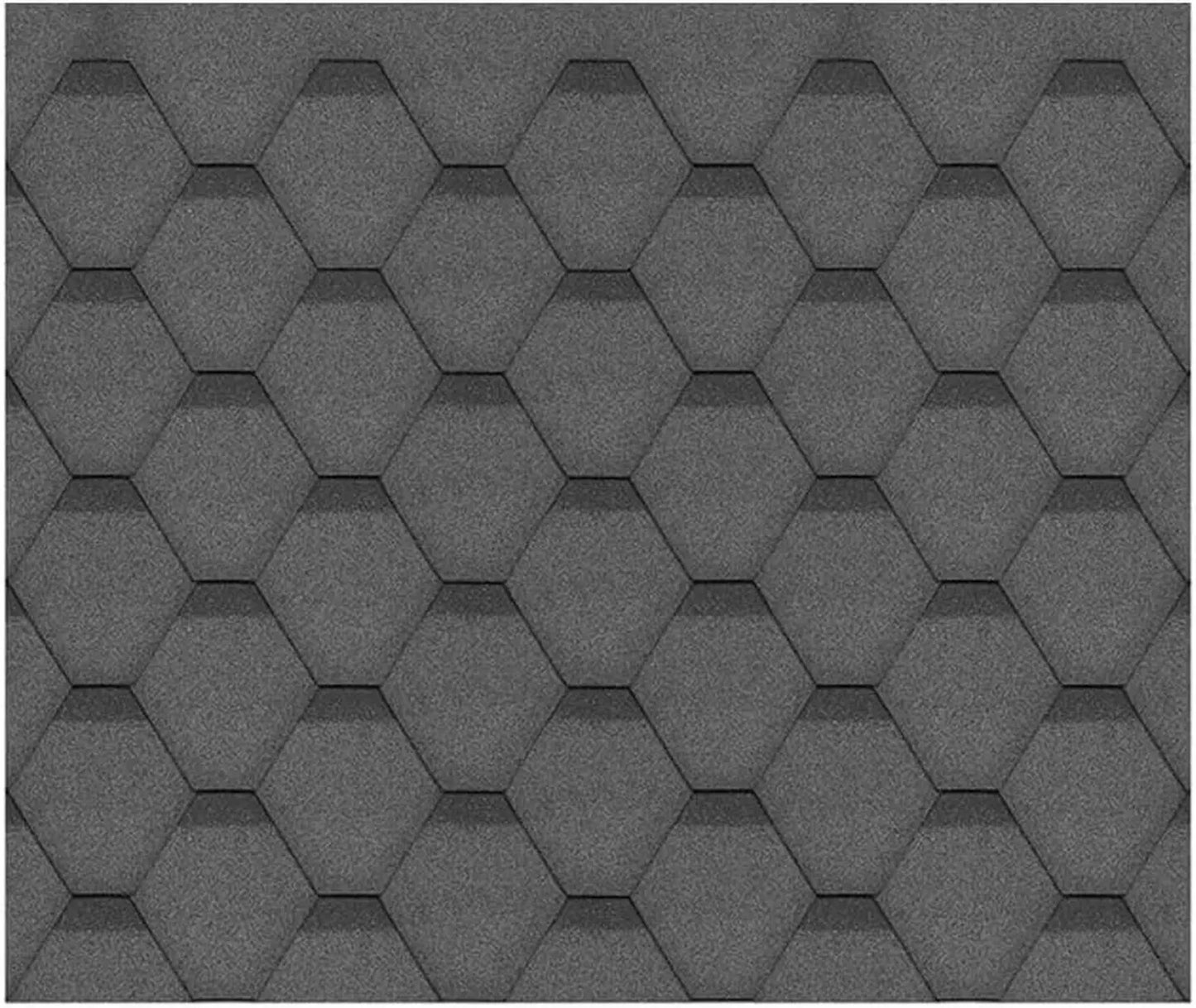 Bardeaux Bitumineux Hexagonaux Noirs H335BLACK pour Toiture de Jardin