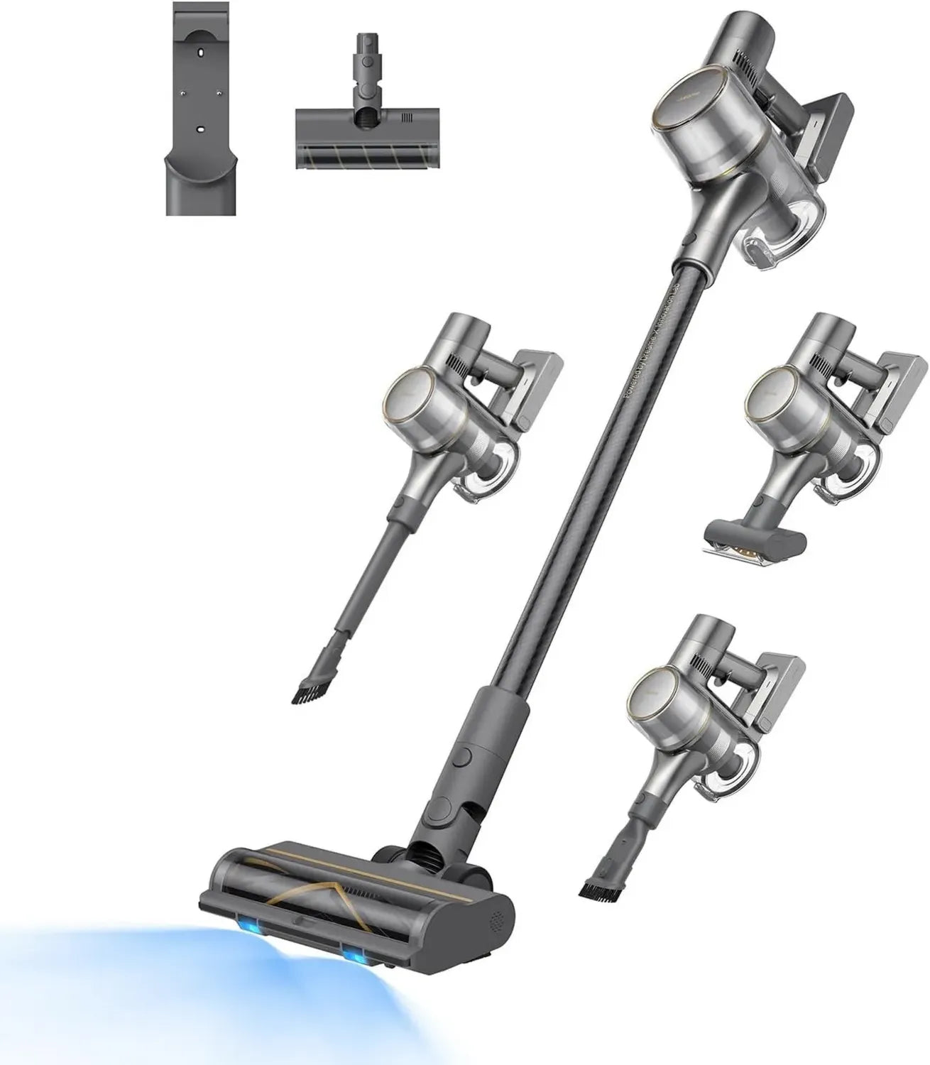 Aspirateur Balai sans Fil Dreame R20, Puissance 190AW, Autonomie 90min, Capteur de Poussière, Écran LED, Lumières Bleues, Anti-emmêlement pour Maison, Poils et Tapis