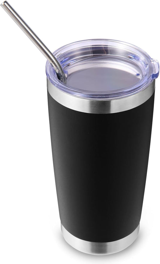 Mug isotherme – avec paille, double paroi, 600ml