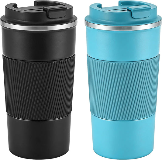 Mug isotherme – résistant à l'eau, en acier inoxydable, Lot de 2, 510 ml