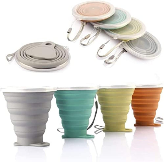 Mug isotherme — en silicone, pliable, grande capacité, format portable, 4pièces, 270ML