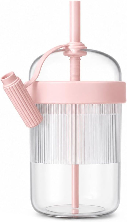 Mug isotherme: avec paille, anti-fuite, sans BPA, 540ml, rose