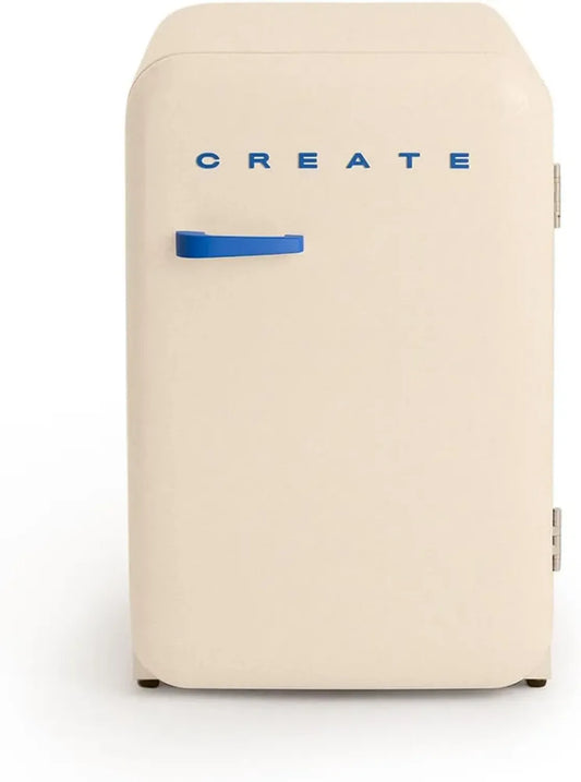 Réfrigérateur Vintage Argenté 83.5L - Économie d'énergie, 2 Étagères, Température Régulable, Porte-bouteilles, 56x54x84cm