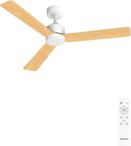 Ventilateur de Plafond Moderne LED avec Télécommande, 132 cm, 6 Vitesses, Réversible
