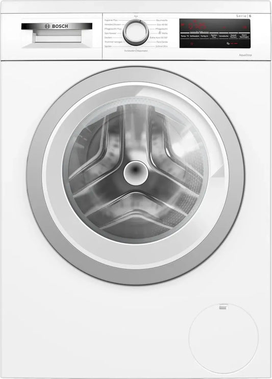 Bosch Série 6 Lave-linge Encastrable 8 kg, 1400 tr/min, Détection Automatique, Hygiène Plus, Remplissage Intelligent, Chargement Frontal, Écran LED, Tambour Doux, Gain de Temps, Sécurité AquaStop