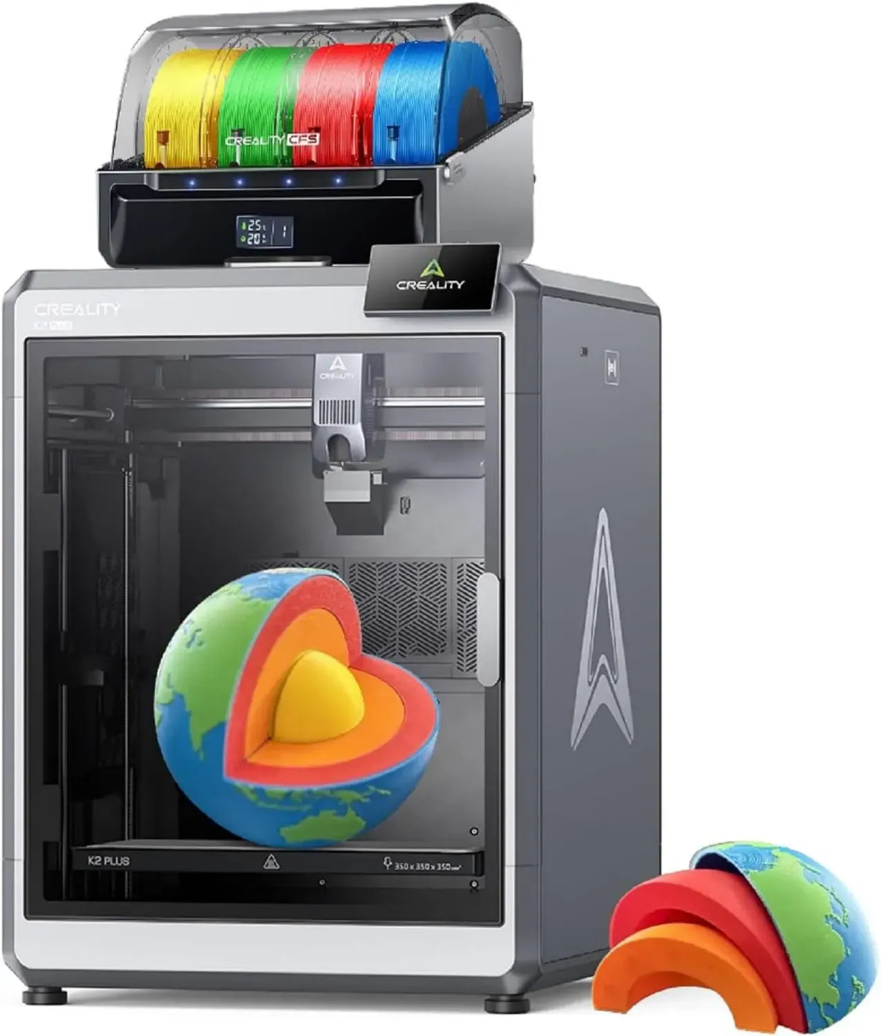Imprimante 3D Creality K2 Plus Combo, Impression Multicolore, Vitesse Max 600 mm/s, Auto-Mise à Niveau, Double Caméra IA, 35x35x35CM