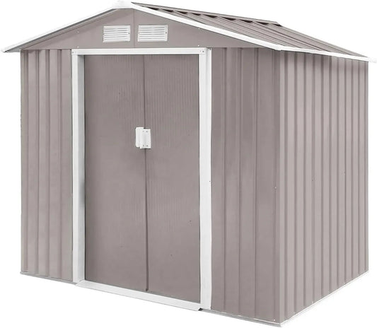 Abri de Jardin Métallique XL S100 - Plusieurs Tailles Disponibles - Gris Clair