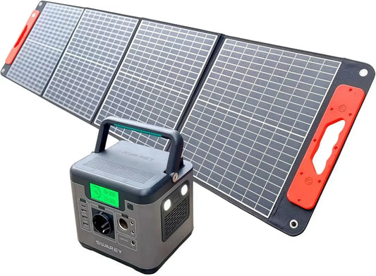 Générateur Solaire Portable 500W avec Panneau Pliable 100W – Recharge Rapide AC/DC/USB/Type-C – Idéal pour Camping et Urgences