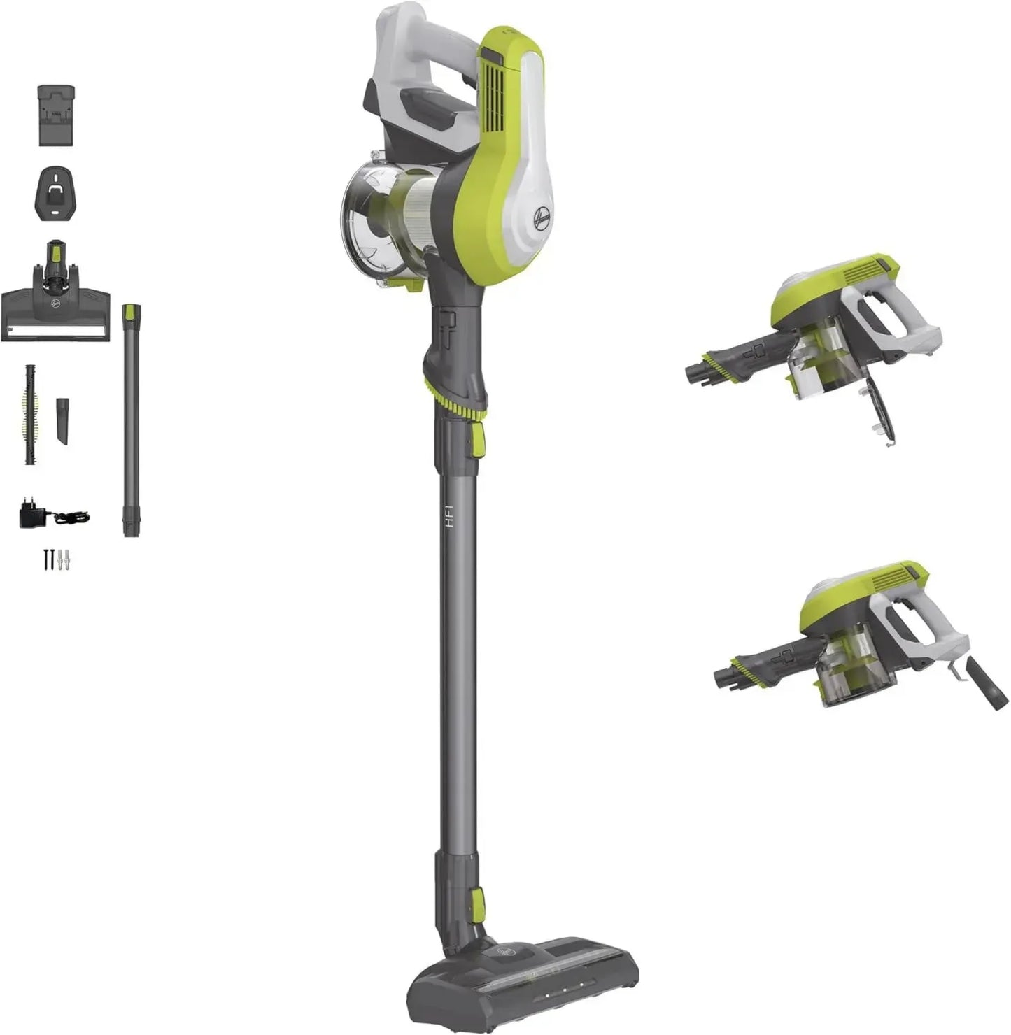 Aspirateur Balai sans Fil Hoover HF110H, 22V Puissant, Capacité XL 0.9L, Autonomie 40 Min, Vidage Rapide, Fonction Park & GO, Brosse LED Électrique, Multi-Surfaces et Suceur Plat