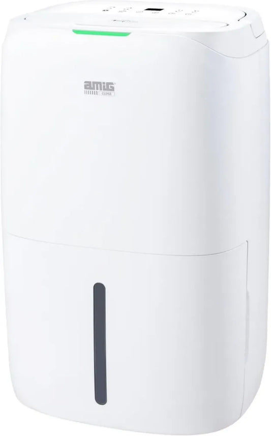Déshumidificateur Amig 20L/Jour avec Réservoir 5,5L - Silencieux et Économique - Couverture 160m³/h - Séchage pour Linge