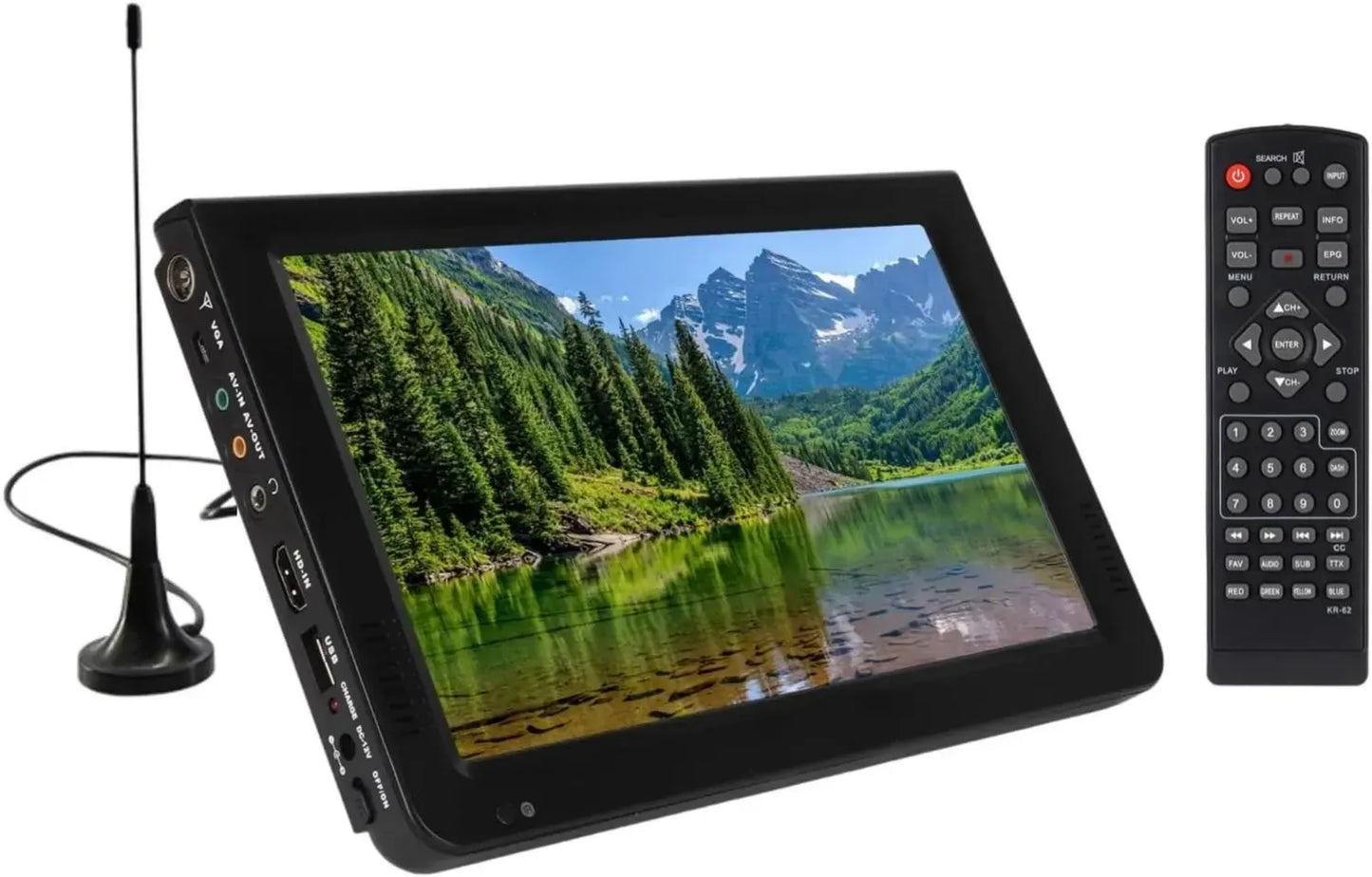 Mini Téléviseur LED 10 Pouces Rechargeable avec Support Pliable et Réception HD