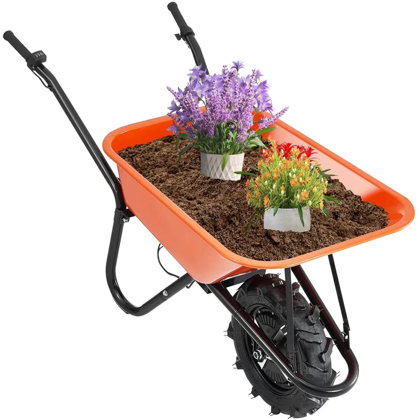Chariot Électrique VEVOR 500W, Benne Basculante Motorisée, Capacité 150 kg, Jardin et Extérieur