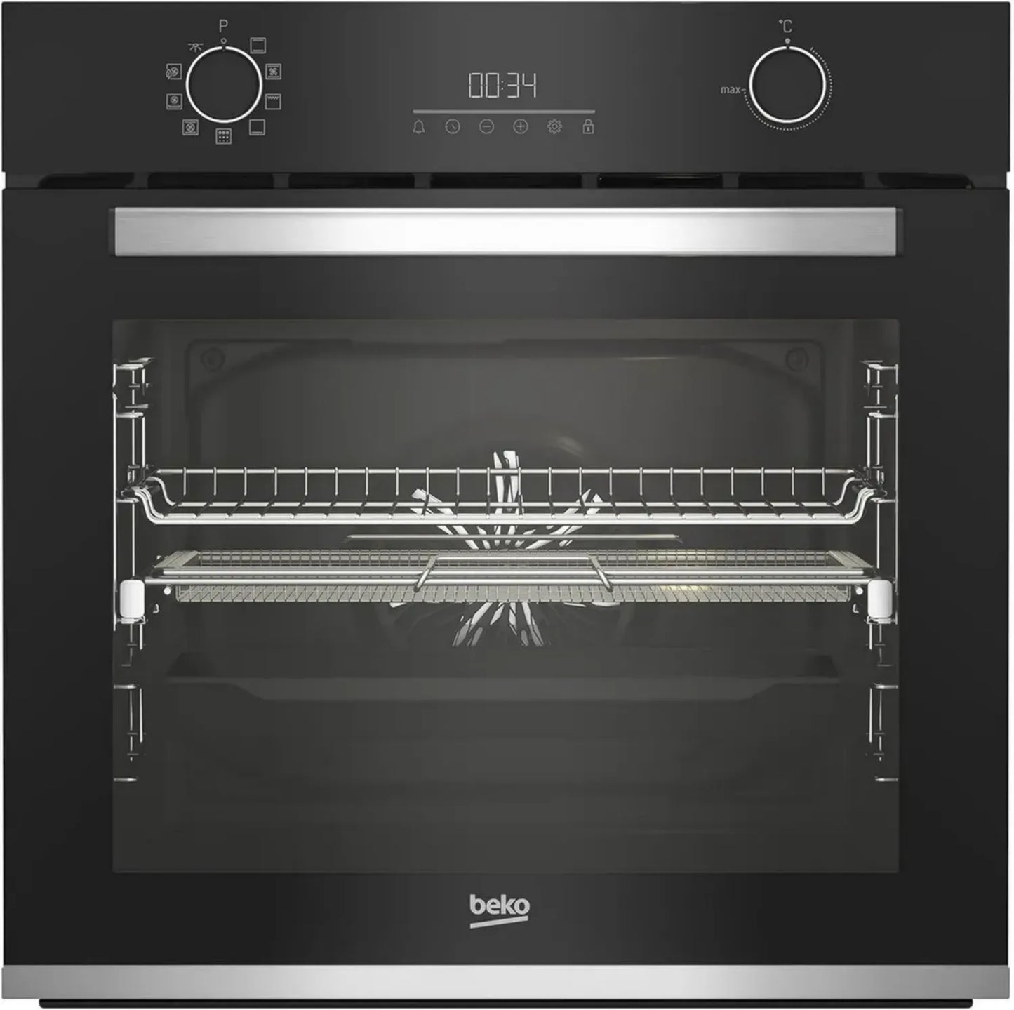 Four Encastrable Multifonction Pyrolyse 72L Noir/Inox Classe A+