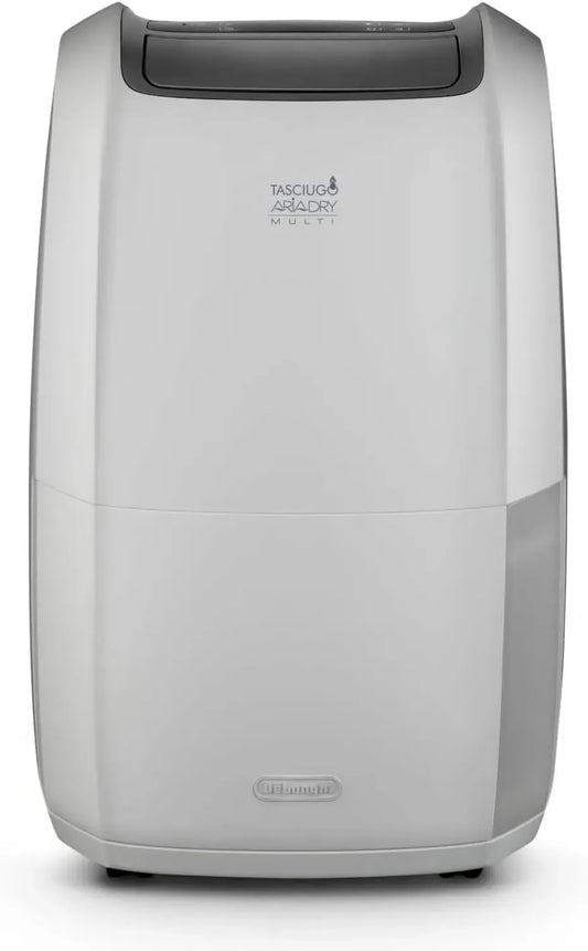 Déshumidificateur Portable 25L De'Longhi Tasciugo AriaDry Multi - Élimine l'Humidité, Anti-Moisissure, Séchage, Minuteur Silencieux, Blanc